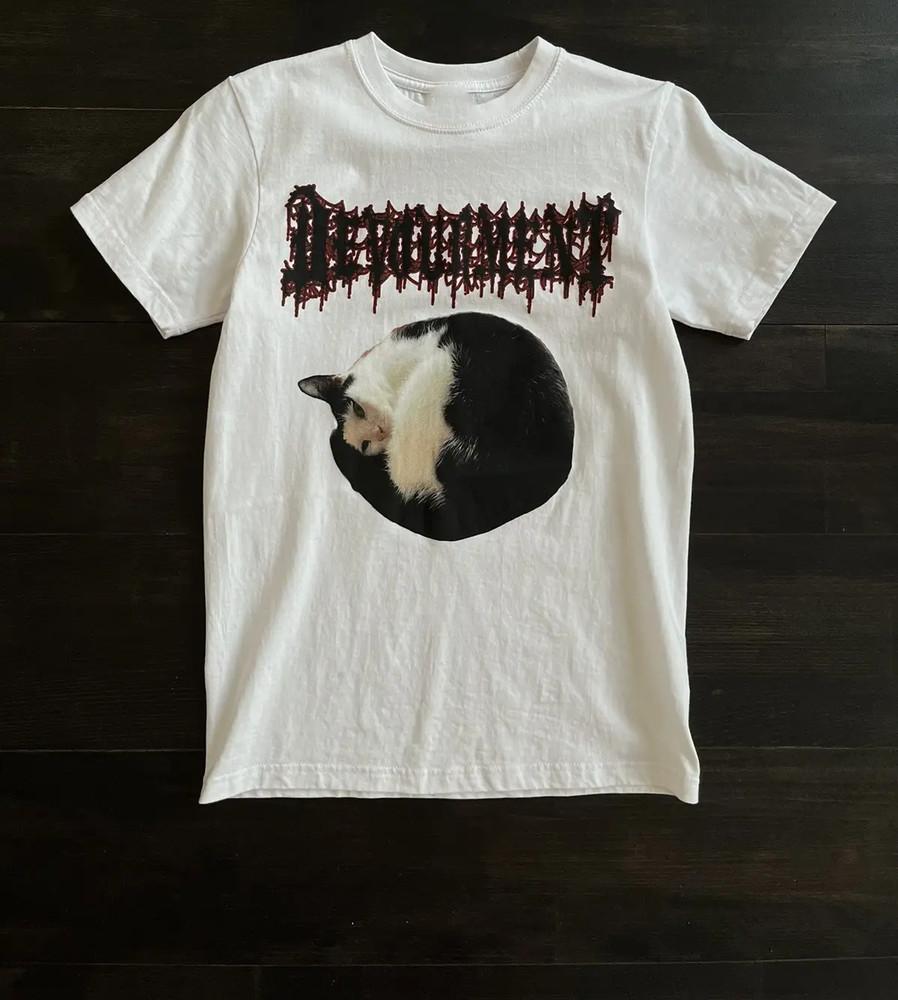 

Devourment band Cat Short Sleeve Cotton White All Size Shirt AG2147 Unisex T-Shirt L