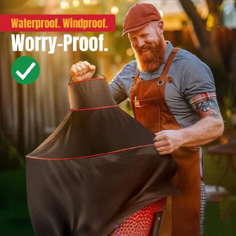 Tear Proof Foldable Grill Cover for Storage Waterproof Fabric Grill Accessories Weather Proof Coating Protector