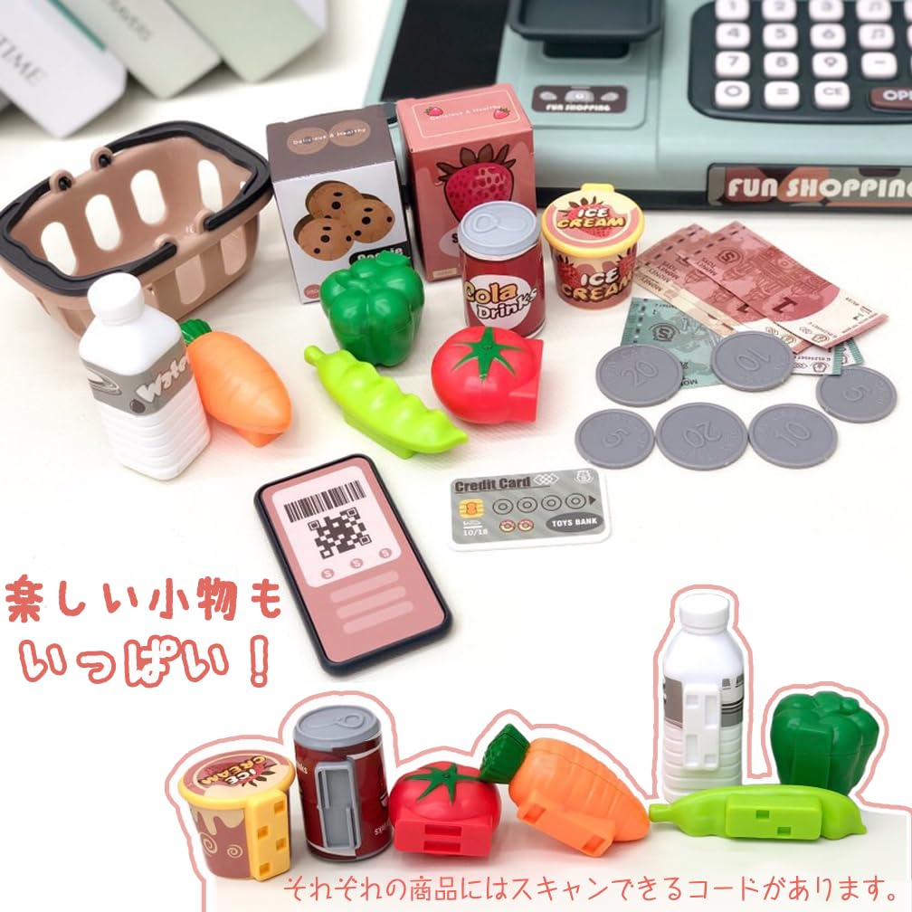 Button Moon Cash Register Toy - Scan and Shop! Pretend Store Play, Pretend Shopping, Play House, Includes Calculator, Dollars, Gift