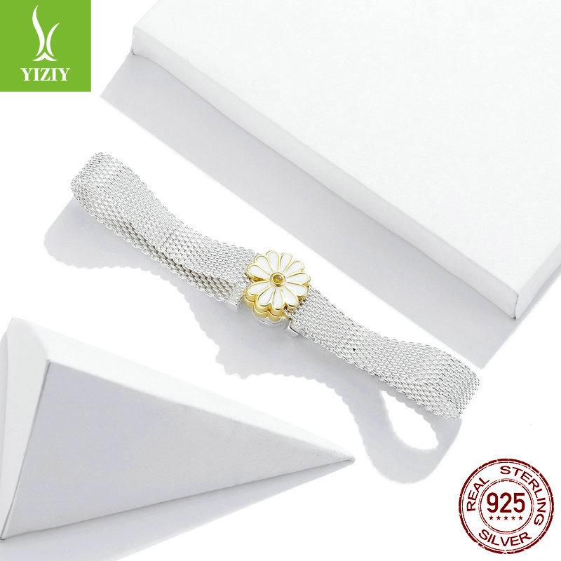 Daisy 925 Silver Gold-Plated Zircon Beaded Bracelet SCX118