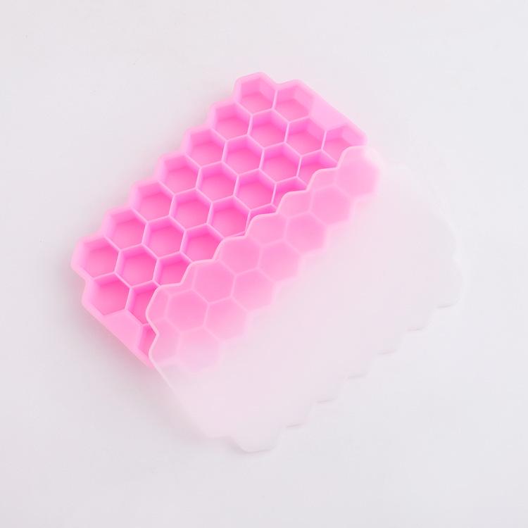 37-Grid Honeycomb Ice Cube Mold with Lid for Home Refrigerators Individual OPP Packaging