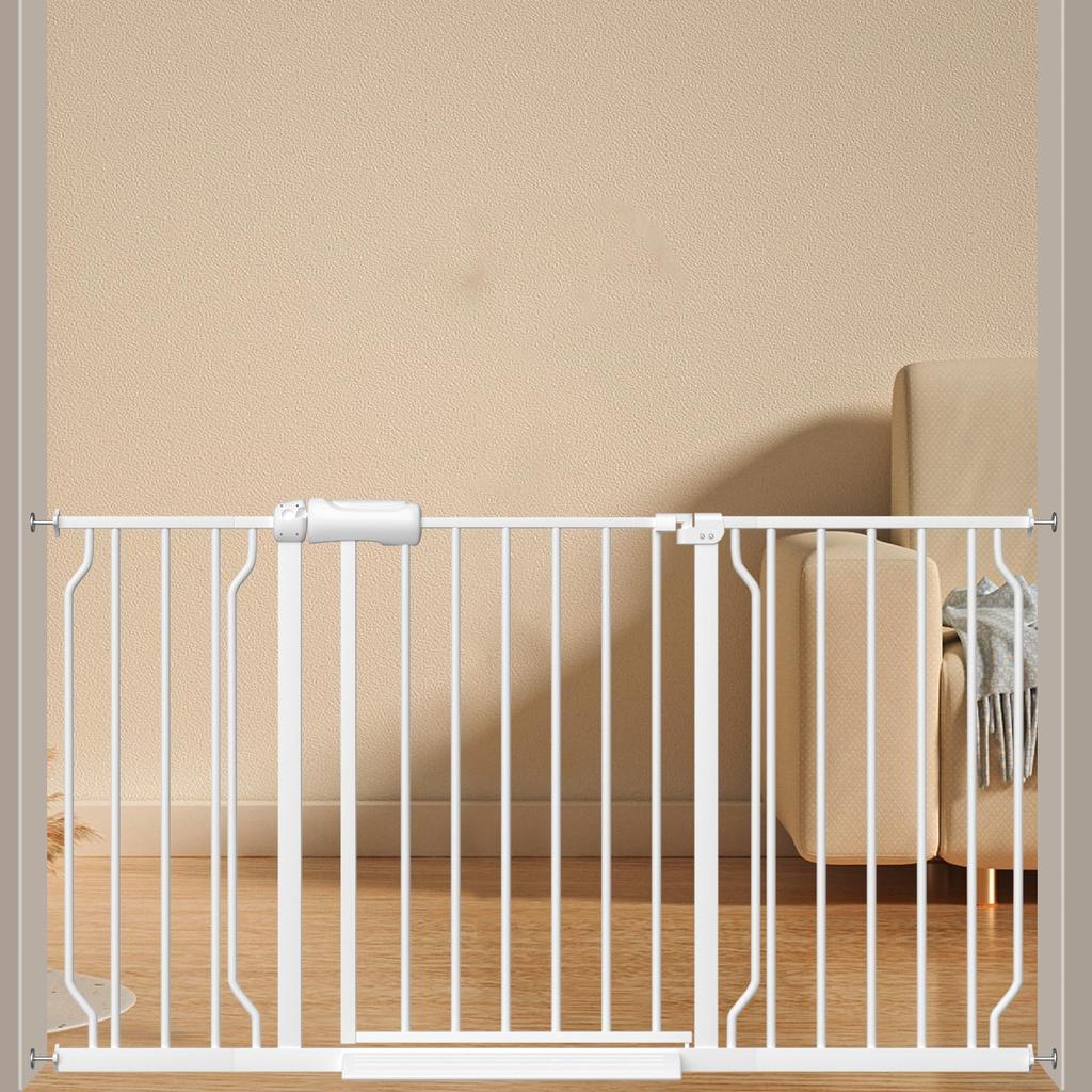 Fairy Baby Baby Mounts 78cm Tension Openable Expandable White Gate, 134-146cm Wide, High, Stair-Mountable, Type, Auto-Close Function, Gate,