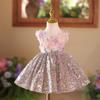 Girls' High-End Sequin Formal Dress - Light Luxury Birthday & Piano Performance Puffy Skirt