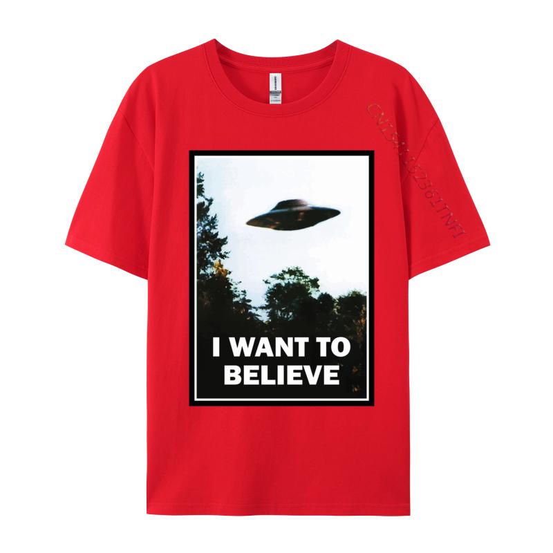 Unisex New TShirts We Want To Believe TShirt High Quality Autumn Cotton Tees Top TShirts Fall Drop Shipping