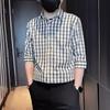 Summer Three Quarter Sleeved Shirt Men's Short Sleeved Checkered Casual Men's Top New Men's Shirt