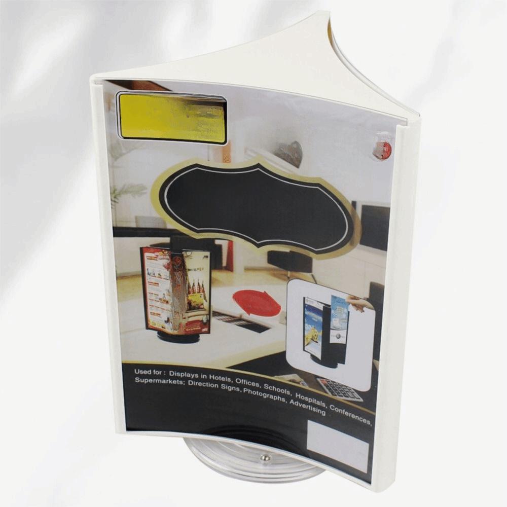 Transparent Menu Display Stand Three-Sided Vertical Price Tag Rack  Offices