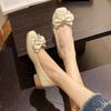 New Popular Fairy Style French Bow Beanie Shoes Women's Shallow Mouth Single Shoes Low Heel Shoes Ladyshoes Grandma Shoes