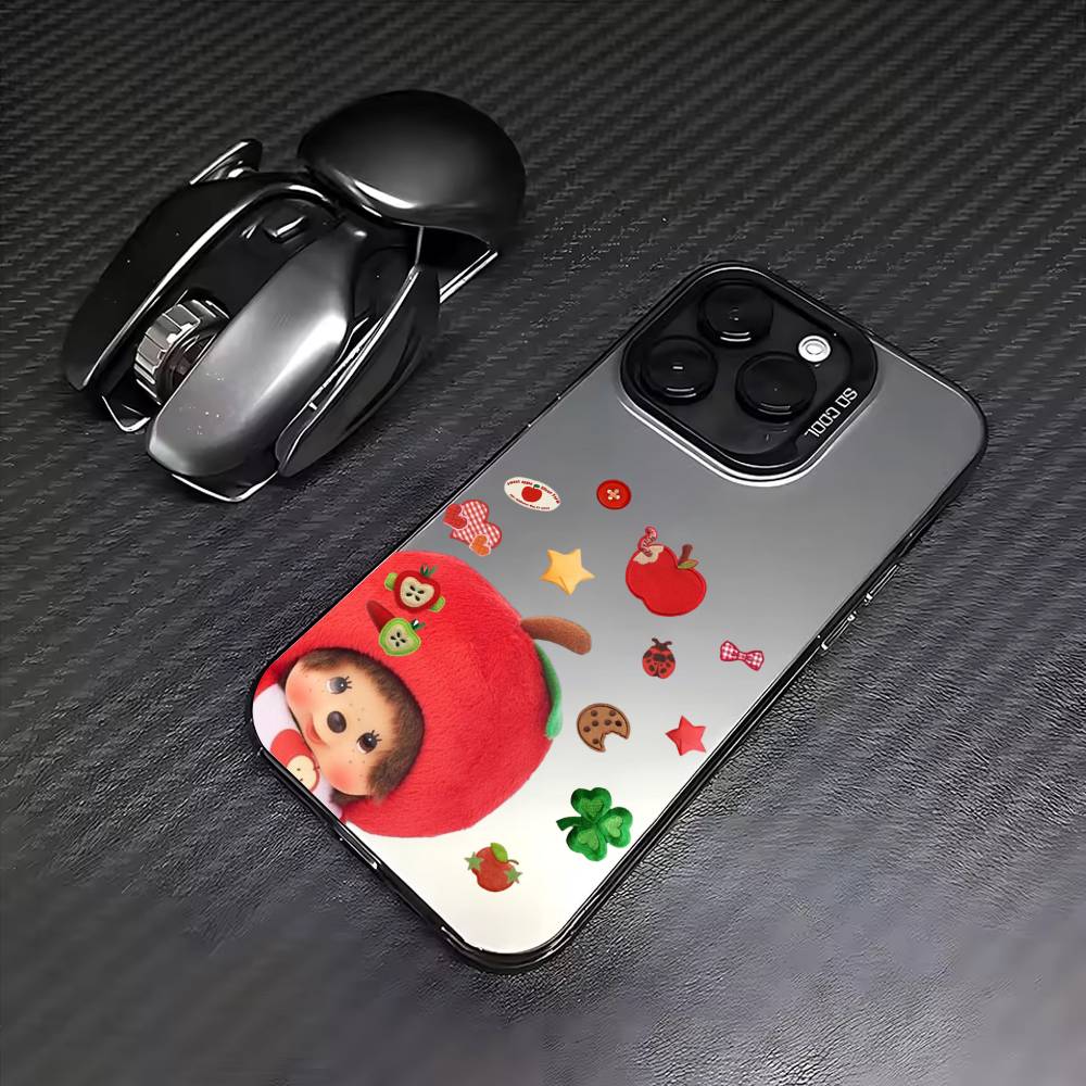 Lovely D-Doll M-Monchhichis   Phone Case For iPhone17,16,15,14,13,12,11 Plus,Pro Max Colored Silver Plated Inside Cover