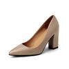 Solid Color High Heels for Women's Work Wear Single Shoes Thick Heels Pointed Toe Shallow Mouth Temperament Workplace Super High Heels 9CM