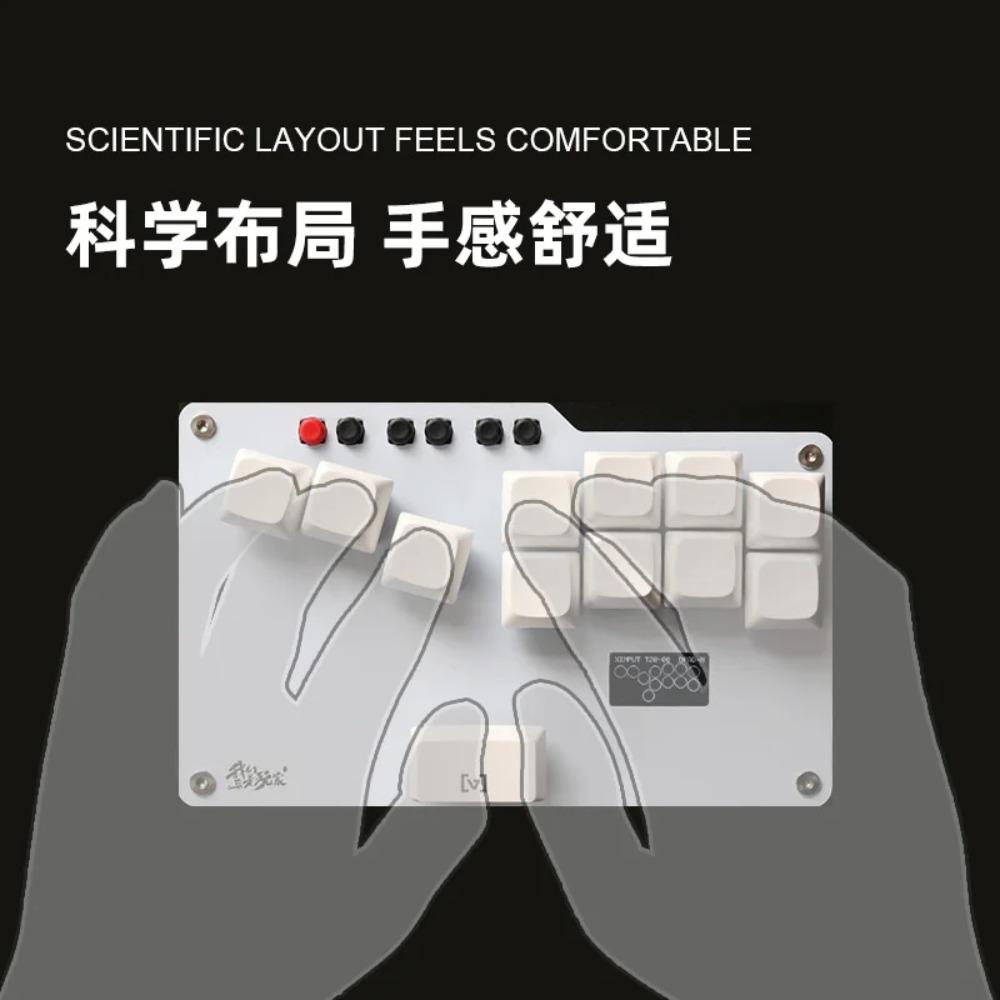 HitBox Mini Keyboard Portable Arcade Joystick Street Fighter Gaming Accessories for PC GP2040-CE Hot Swap Ergonomic Keyboard