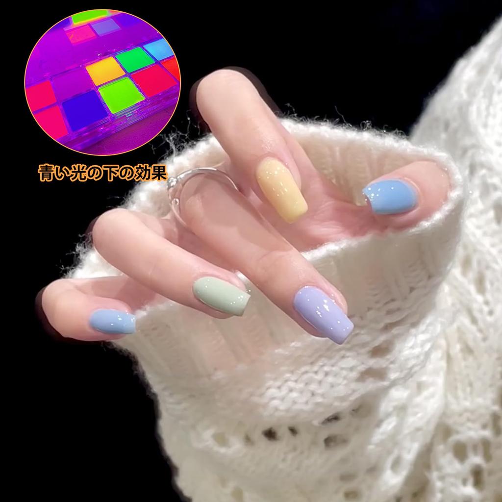 Fluorescent Nail Powder, 10-Color Set, Solid Nail Powder Palette, Neon Powder, Pigment, Color Powder, Glitter, for Nail Art, Resin, DIY Nail