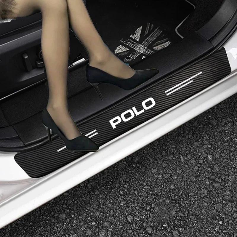 YNEPB1 Car Door Sill Scratch Resistent Stickers Threshold Pad for Volkswagen VW Polo Rline Golf Jetta GTI Tiguan Sharan Caddy Scirocco