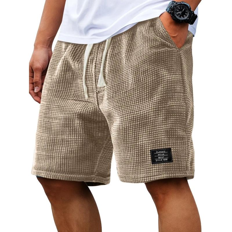 BOUTIQUEAA Herenshorts Wafelstructuur Casual Shorts Zomerklaar Losse Pasvorm Ademend 5-Inch Shorts Amerikaanse Stijl Herenmode 4XL