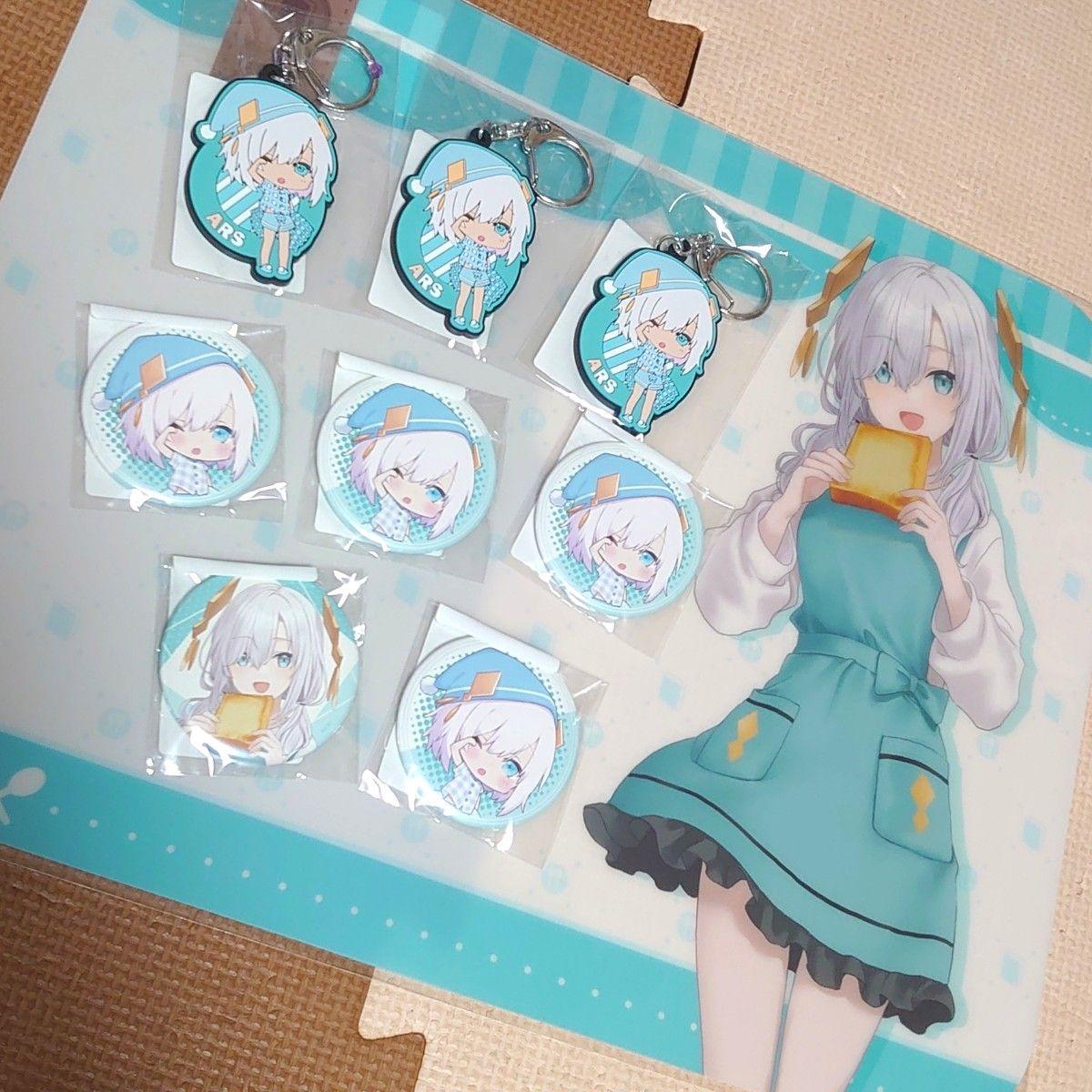 Used Nijisanji Can Badge Placemat Rubber Strap Ars Almar DMM Lottery Unused