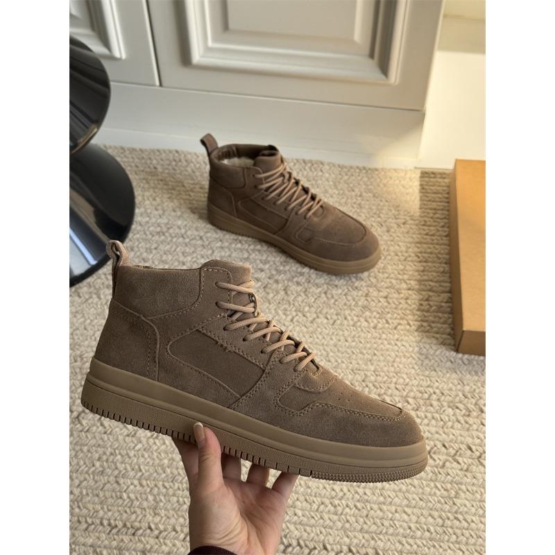 

Snow boots men s fleece thickened winter new sheepskin fur integrated cold-proof and non-slip high-top wool boots warm cotton shoes 44