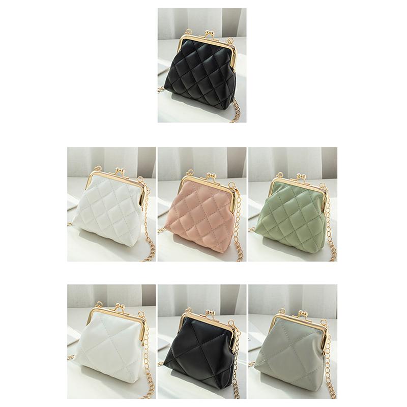 Single Shoulder Bag Diamond Lattice Embroidery Messenger Bag For Women Female Keys Coin Purse Pu Mini Handbag