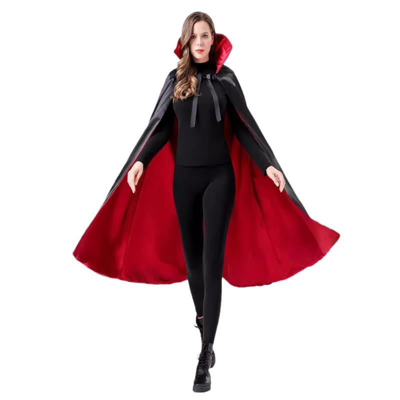 Halloween Adult Cape Red and Black Stand-up Collar Death Vampire Cape Cape Pirate Cape Performance Costume