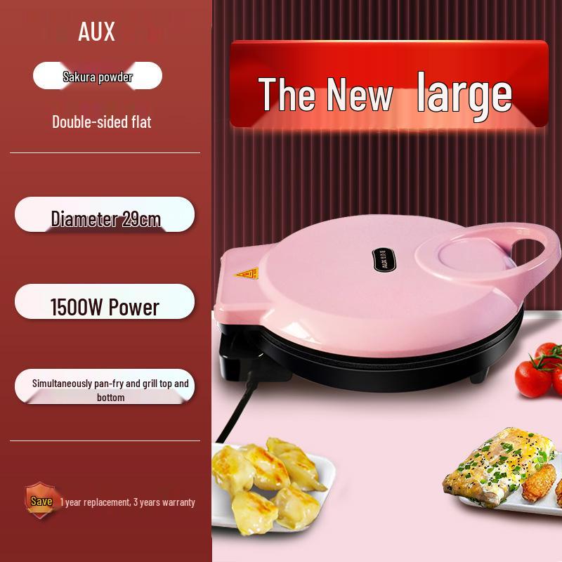 Bistecchiera Elettrica con Riscaldamento a Doppia Faccia e Spegnimento Automatico per Pancake e Crêpes
