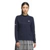 Adidas Golf Women's Seasonal Jacquard Long Sleeve Mock Shirt In College Navy