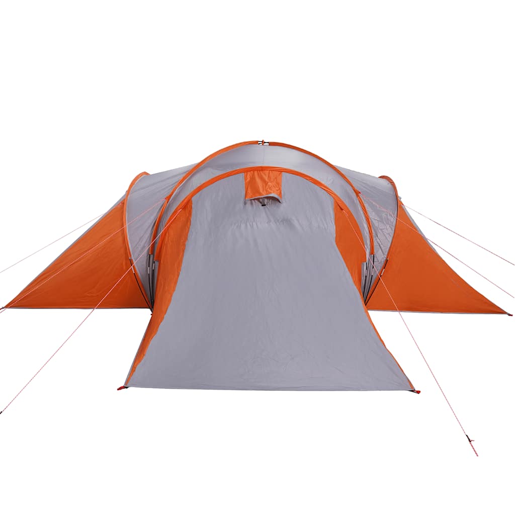 Dome Family Tent for 6 Persons Grey and Orange Waterproof