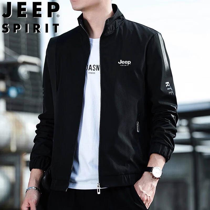 JEEP SPIRIT Men s Fashion Stand Collar Baseball Jacket 4XL