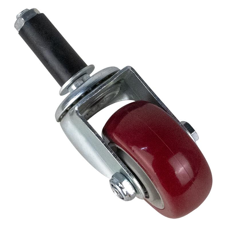 Medium Dual-Axle Jujube Red 12x60 Threaded Brake Caster Wheel for Flatbeds