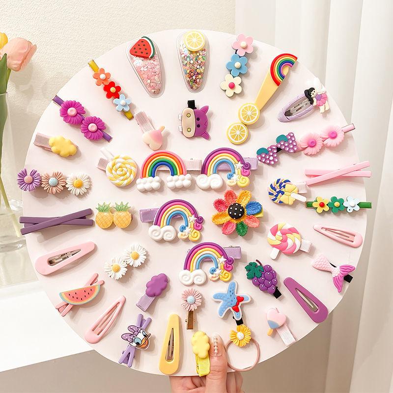 14 / 42Pcs Cartoon Baby Hair Clip Set Flower Fruit Baby Girl Barrettes Bangs Hairpins Kids Hair Accessories