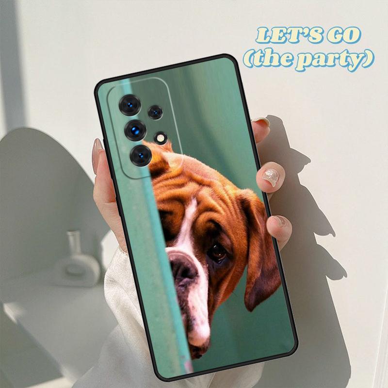 

Boxer Dog Cute Funny phone case For Samsung Galaxy A42 A31 A40 A51 A71 A32 A80 A91 A52 A72 A73 A20e A21S A50 A70 A11 A12 Cover For Samsung A11