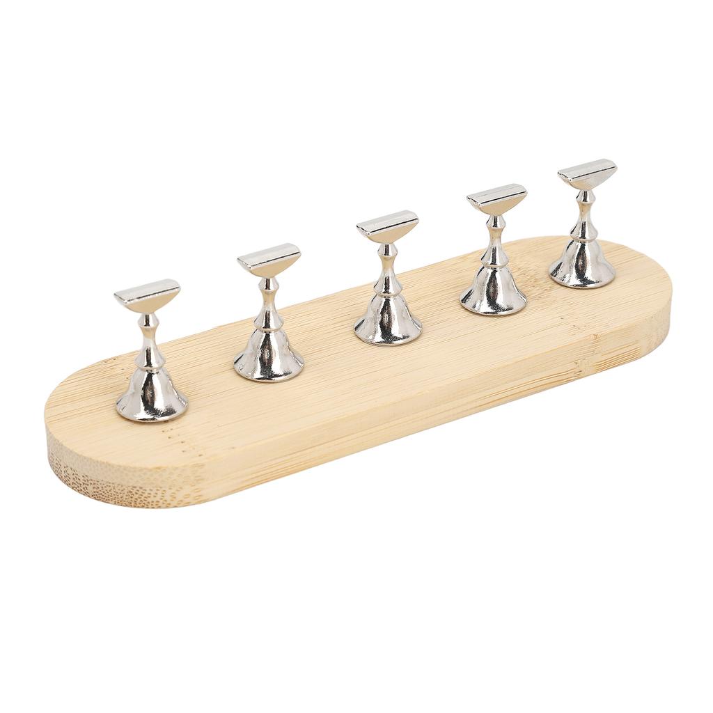 Nail Display Stand DIY Log Press On Fixation Magnetic Fake Nail Holder for Beginner Manicure