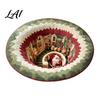 Christmas Floor Mat Round 3D Rug Optical Illusion Area Santa Claus Gnome Quilted-Like Patterned Rug Anti-slip Washable for Living Room Bedroom