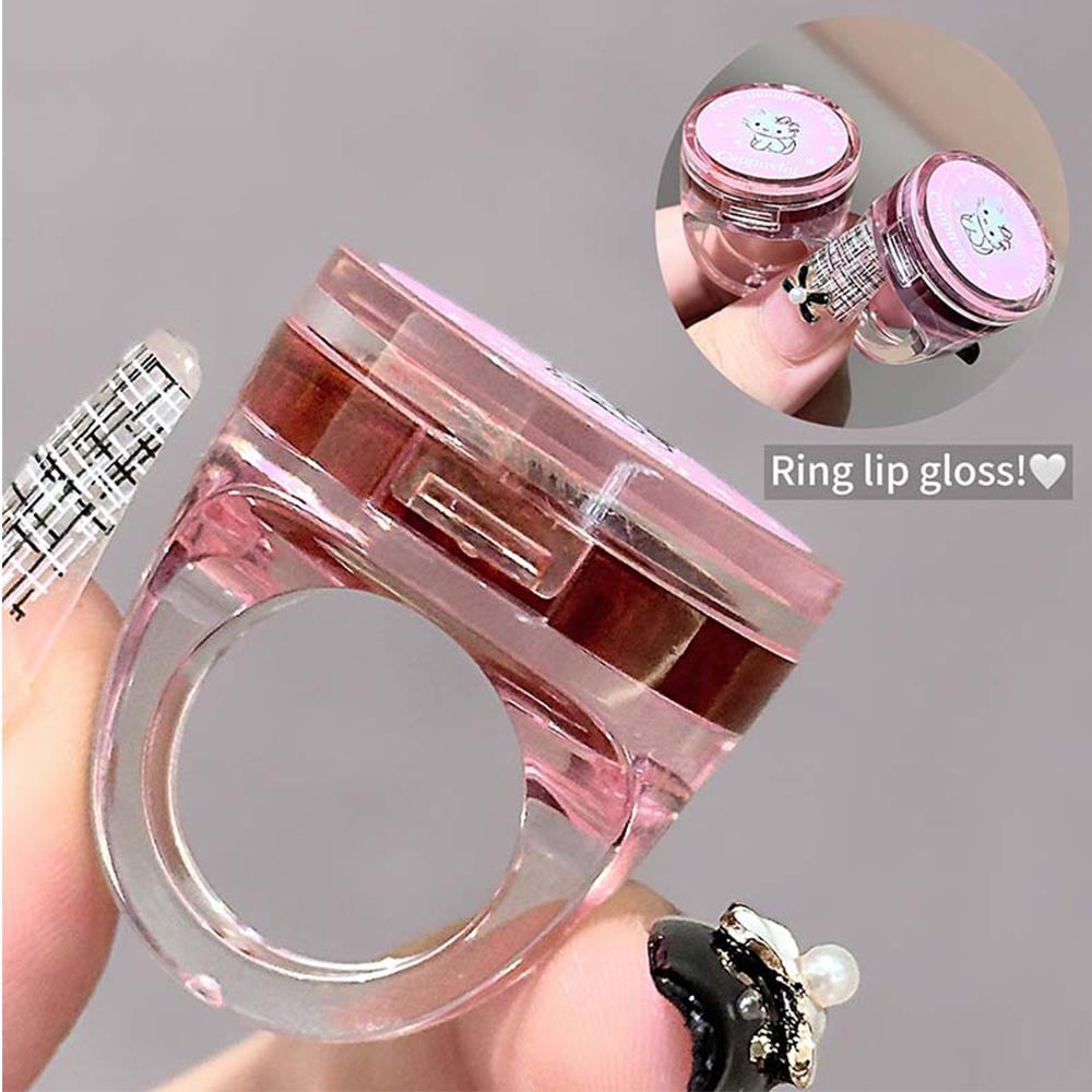 Sweetheart cat ring lip gloss is tender, pseudo-makeup, water gloss lip gloss lipstick