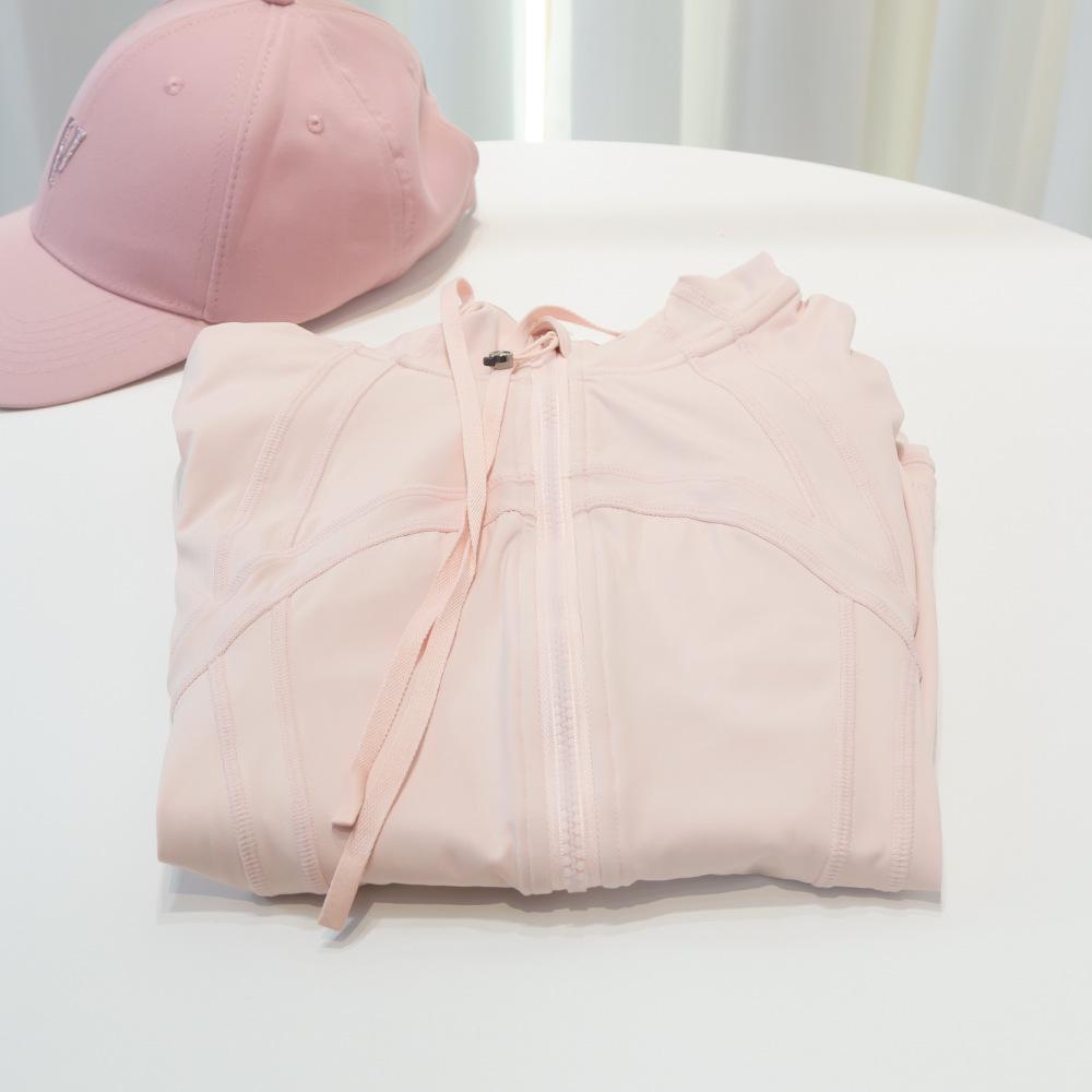 Damen Yoga Sportjacke mit Kapuze - Doppelseitig gebürstet, Hohe Elastizität, Slim Fit, Nude Feeling.