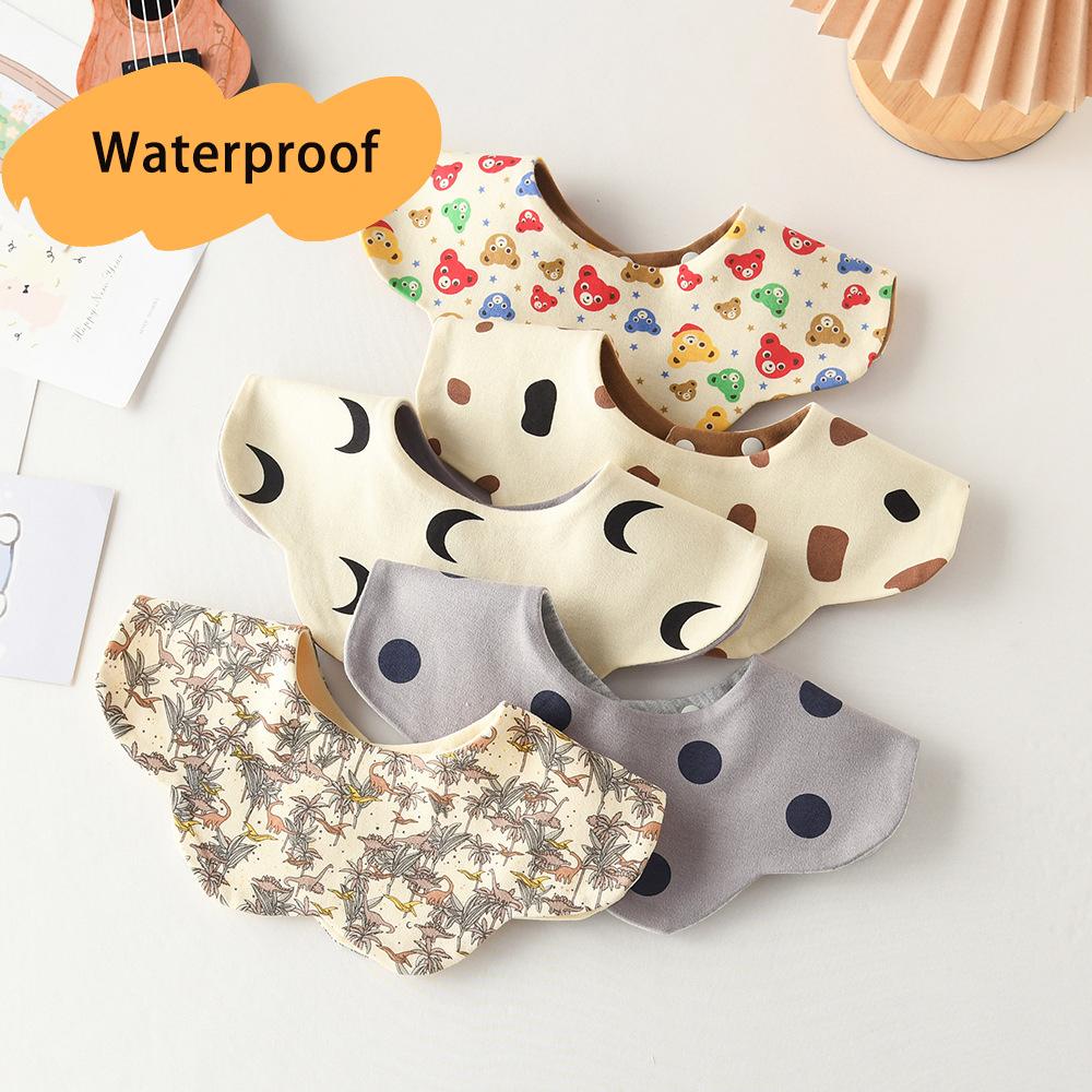 New Waterproof Two-sided Usable Baby Feeding Drool Bib Infants Wave Petal Saliva Towel Soft Burp Cloth For Toddler Kids Bibs