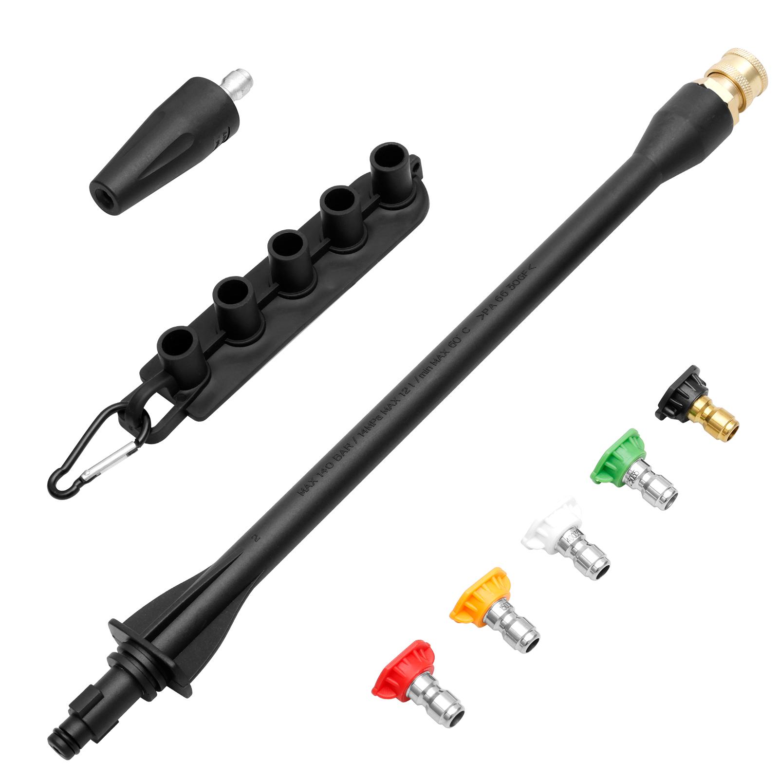 

Pressure Washer Accessories 16 Inch Power Washer Replacement Wand with 5 Spray Tips and Turbo Nozzle for Cleaning Driveways Car