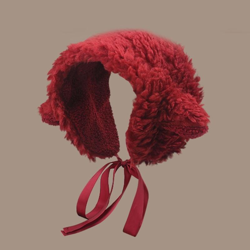 Cute Head Wrap Hair Bands for Ear Warmer Furry Lamb Ear Sheep Ear Plush Hat