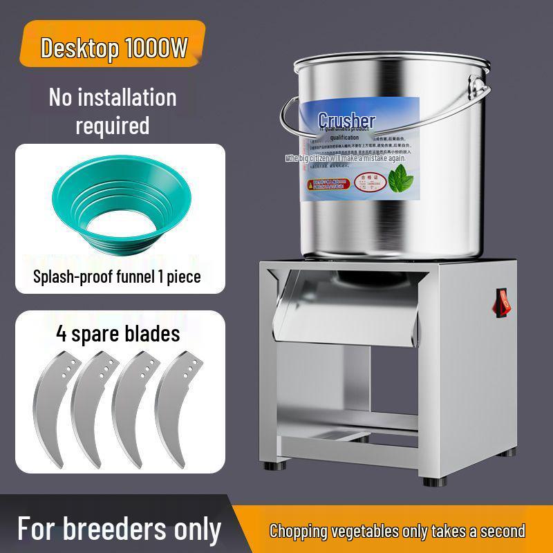 High-Power Automatic Grass & Vegetable Chopper with Bucket Feeder for Livestock