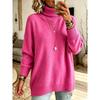 Womens Oversized High Neck Knit Sweater Soft Acrylic Pullover Fall Winter 2026