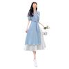 Two-Piece V-Neck Shirt Dress - Women's Summer French Style with Gentle Waist