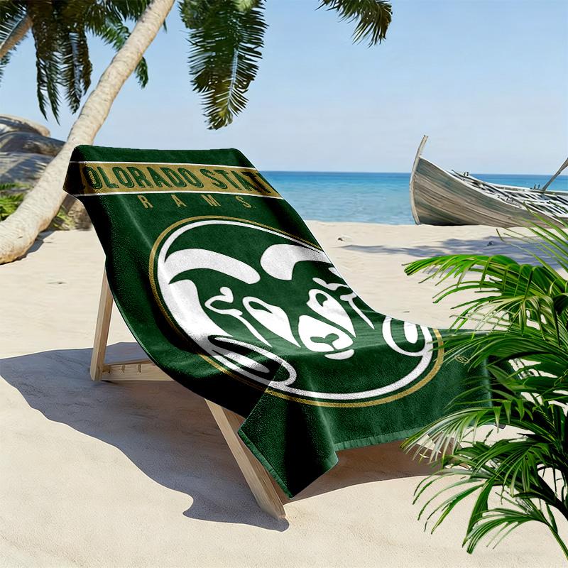 Colorado State Rams Print Beach Towel, Large Soft Quick Dry Towel for Beach Camping Swimming