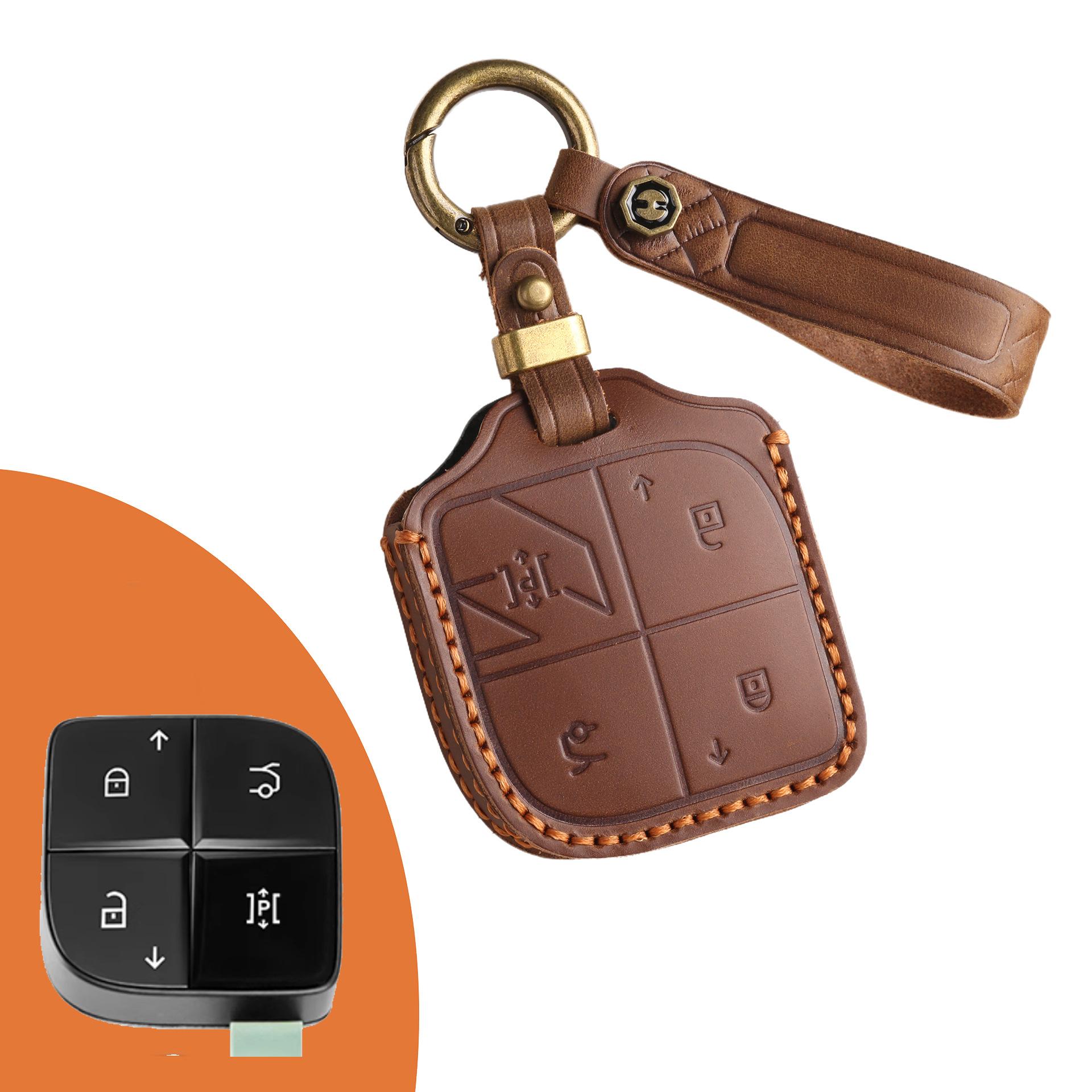 

Applicable Lynk & Co 08 Key Cover, Leather Lynk & Co 08 Special Car Modified Key Protection Bag коричневый