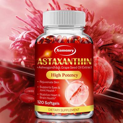 Astaxanthine 24mg Capsules - Krachtige Antioxidant - met Ashwagandha Wortelextract