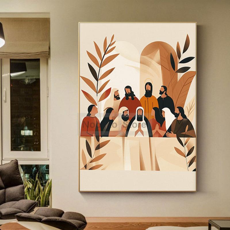 Boho Christ Art Poster Boho Christian Bible Verse Prints Canvas Painting Jesus Wall Art Pictures Home Room Modern Decoration