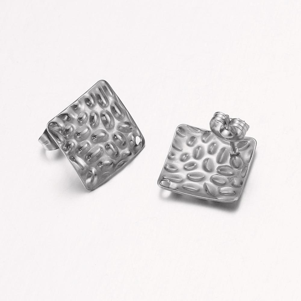 10 Stück Edelstahl-Ohrhaken im böhmischen Stil für Schmuckherstellung, DIY-Ohrringrohlinge aus geometrischen Formen