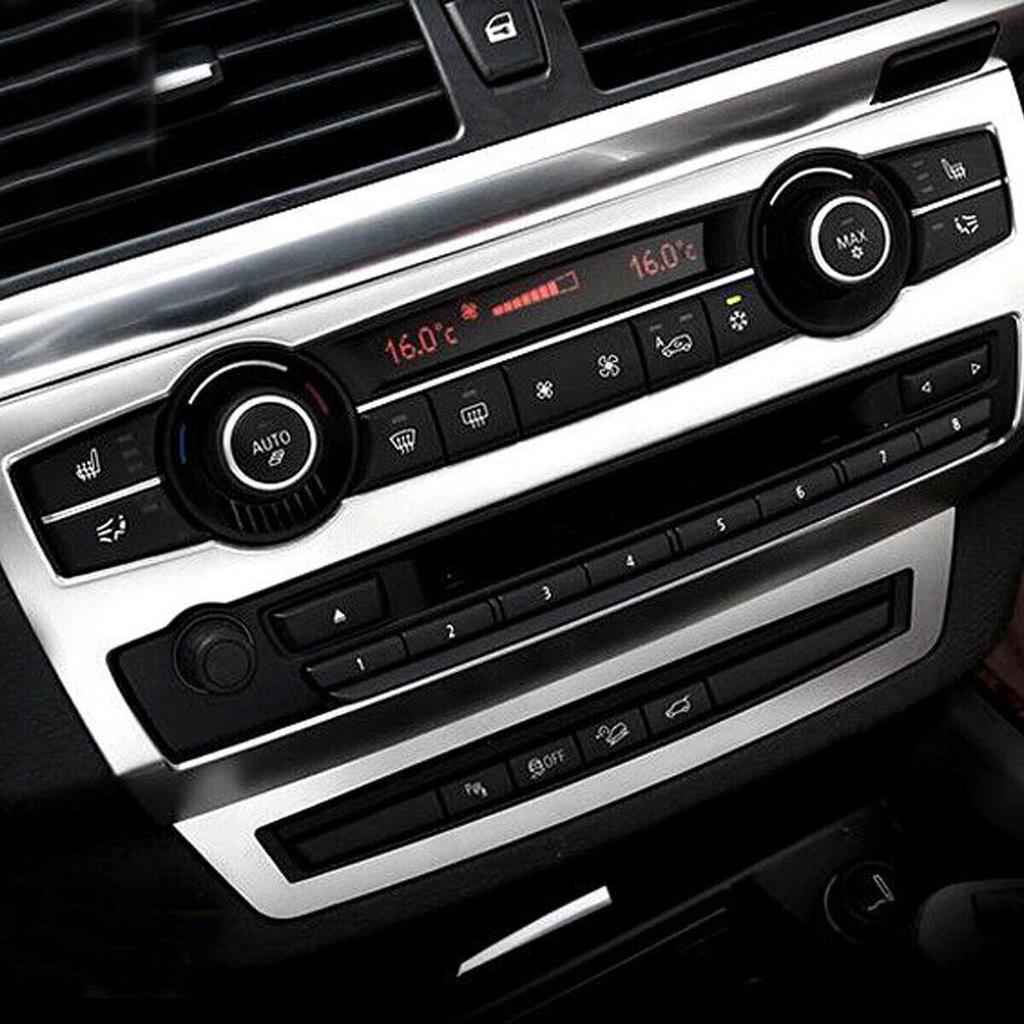 2Pc/Set Stainless Steel Center Radio Panel Trim Cover For BMW X5 E70 E71 08-13