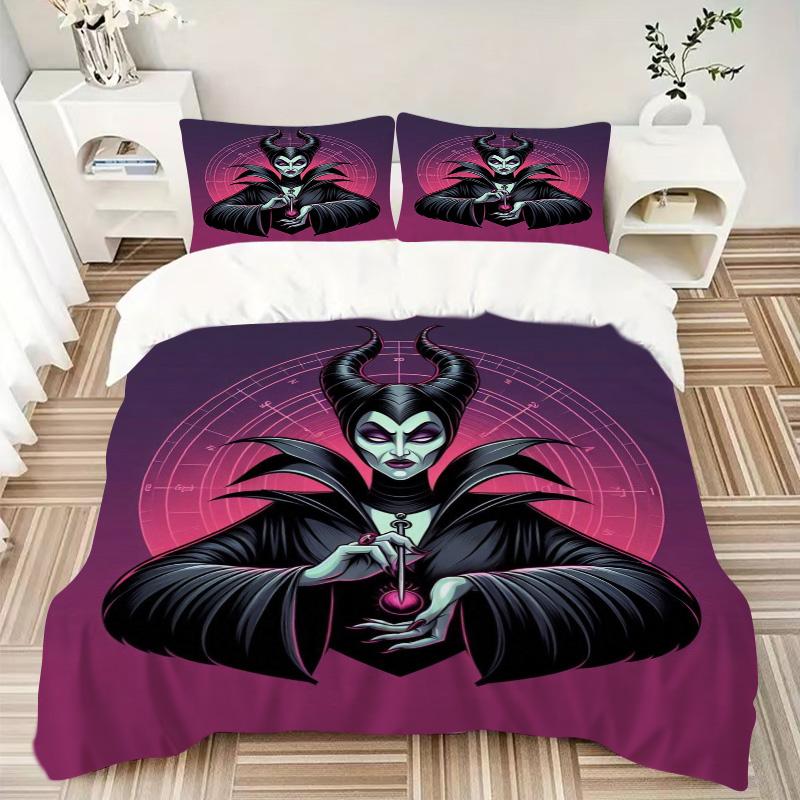 Maleficent'S Dark Spell Print 3Pcs Bedding Setduvet Cover With 2 Bedropillowcase Home Birthday Gift