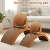 Cat Scratching Arch And Ball Interactive Cat Scratching Ball Arched Scratch Pad with Wooden Frame Curved Scratcher for Cats To Play Stretch And