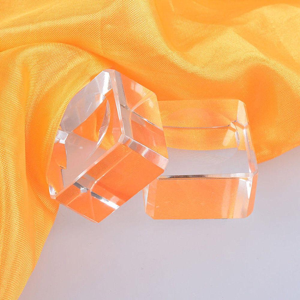 Display Base Stand Holder with Clear Glass Square Dimple Blocks for Crystals