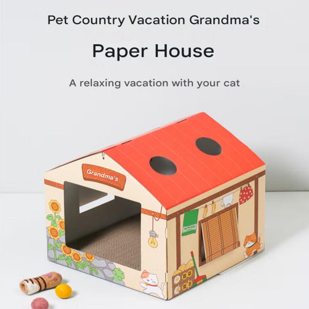 

Домашний питомец на каникулах Бумажный домик бабушки