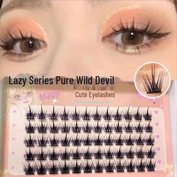 

Mengji Shangpin Натуральные густые искусственные ресницы Wild Devil - 10 рядов для женщин, фотогеничный мультяшный стиль