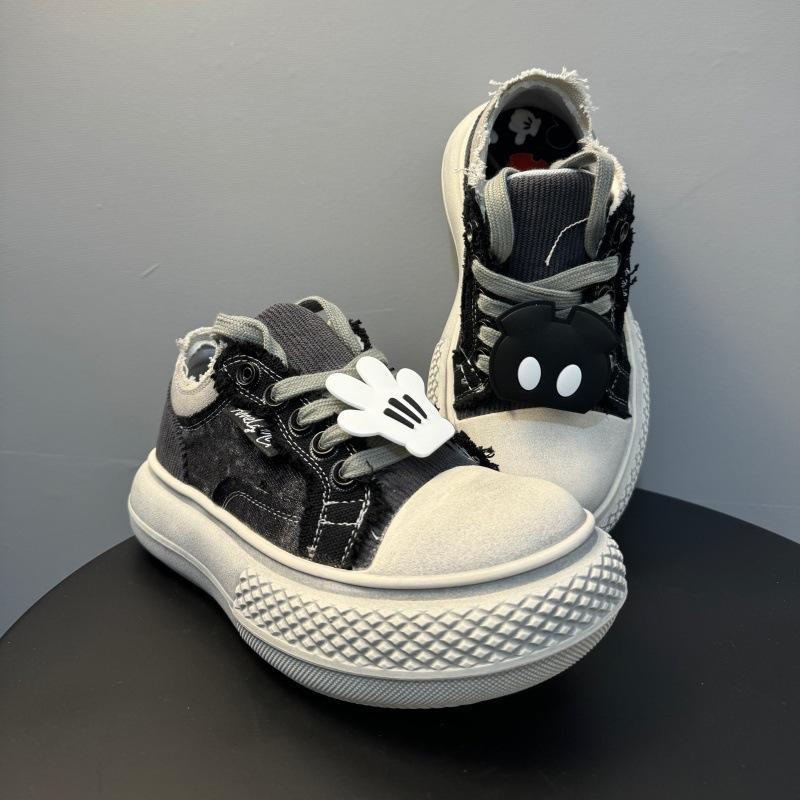 

Guochao мультяшные туфли с большой головой женские новые туфли на платформе для пары парусиновые туфли с круглым носком увеличение роста повседневные туфли мужские трендовые 40 male code